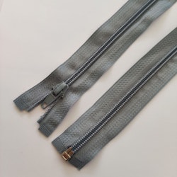 Dragkedja, blixtlås 5mm, 45 cm. Grå.