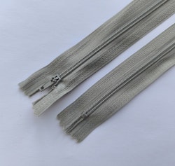 Dragkedja, klänningslås, 20-45 cm, Ljus gråbeige.