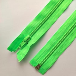 Dragkedja, blixtlås 5mm, 60 cm. Neongrön.