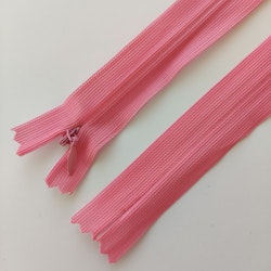 Osynligt, dolt blixtlås, 60 cm. Rosa. (EU)