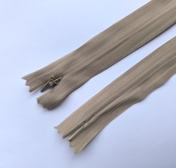 Osynligt, dolt blixtlås, 50 cm. Beige. (EU)