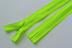 Osynligt, dolt blixtlås, 50 cm. Neongul/lime.