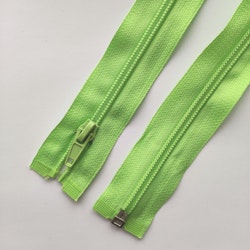Dragkedja, blixtlås 5mm, 75 cm. Ljuslime.
