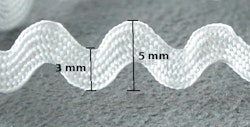 Sicksackband 3 mm. Gul.