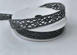 Mörkgrå spets 1,1 cm/5 meter