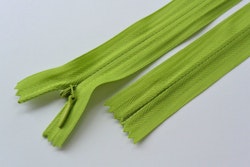Osynligt, dolt blixtlås, 18 cm. Limegrön.