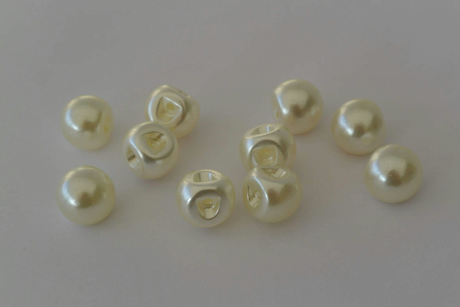 Knappar "pärlor",creme, D 12 mm, 10 st.