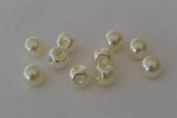 Knappar "pärlor",creme, D 12 mm, 10 st.