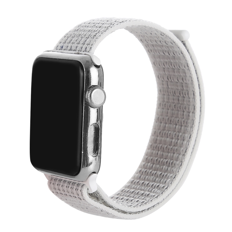 42 & 44 mm armband för Apple Watch i nylon (Silver/Vit)