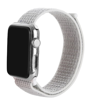 42 & 44 mm armband för Apple Watch i nylon (Silver/Vit)