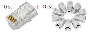 10 st RJ45 Nätverkskontakt med 10 st tillhörande skydd