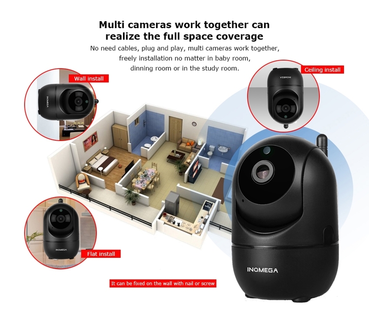 Övervakningskamera, ipkamera, wifi kamera, trådlös kamera