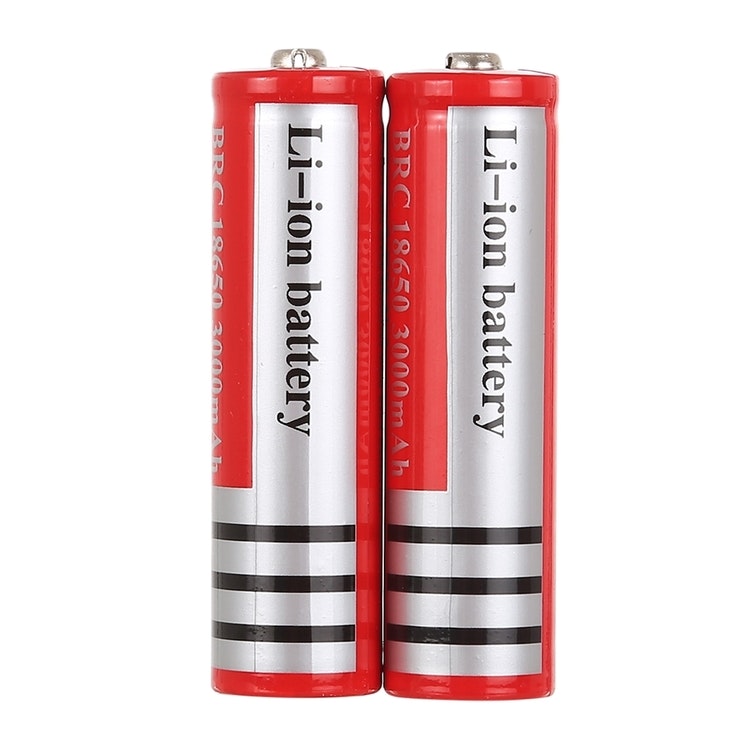 2 st Uppladdningsbara 18650 Batterier Ultrafire 3000 mA, 3,7 Volt