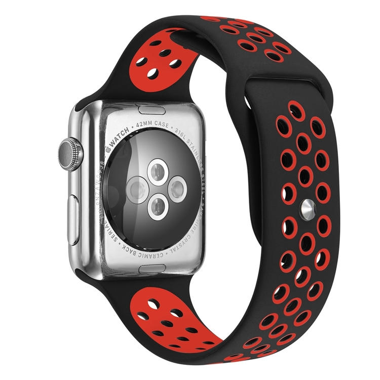 42 mm sportarmband för Apple Watch Svart Röd