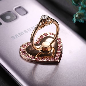 Mobilhållare Hjärtformad med ring Rosa