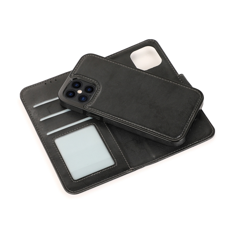 iPhone 12 Pro Max avtagbart magnetisk läderfodral med korthållare