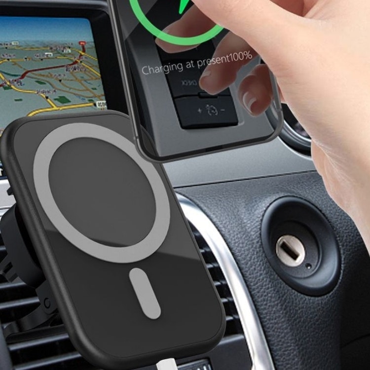 15W Magnetisk trådlös laddare / mobilhållare till bilen för iPhone 12-serien