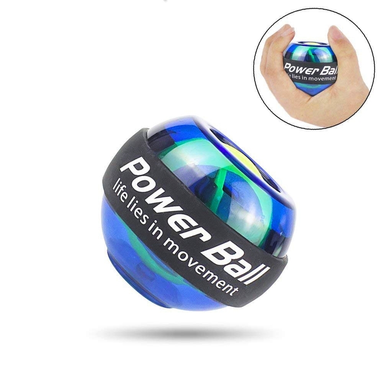 Gyroboll / Powerball handledsträning med roterande boll och LED (Blå)