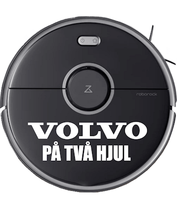 "Volvo på två hjul" dekal till robotdammsugare 24x8cm