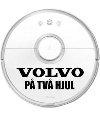 "Volvo på två hjul" dekal till robotdammsugare 24x8cm