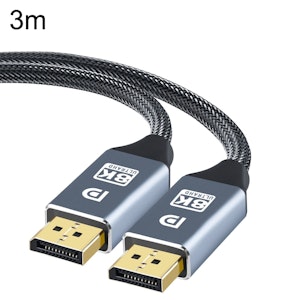 Guldpläterad DP-kabel, 32.4 Gbps, 8k@60Hz, 3 meter