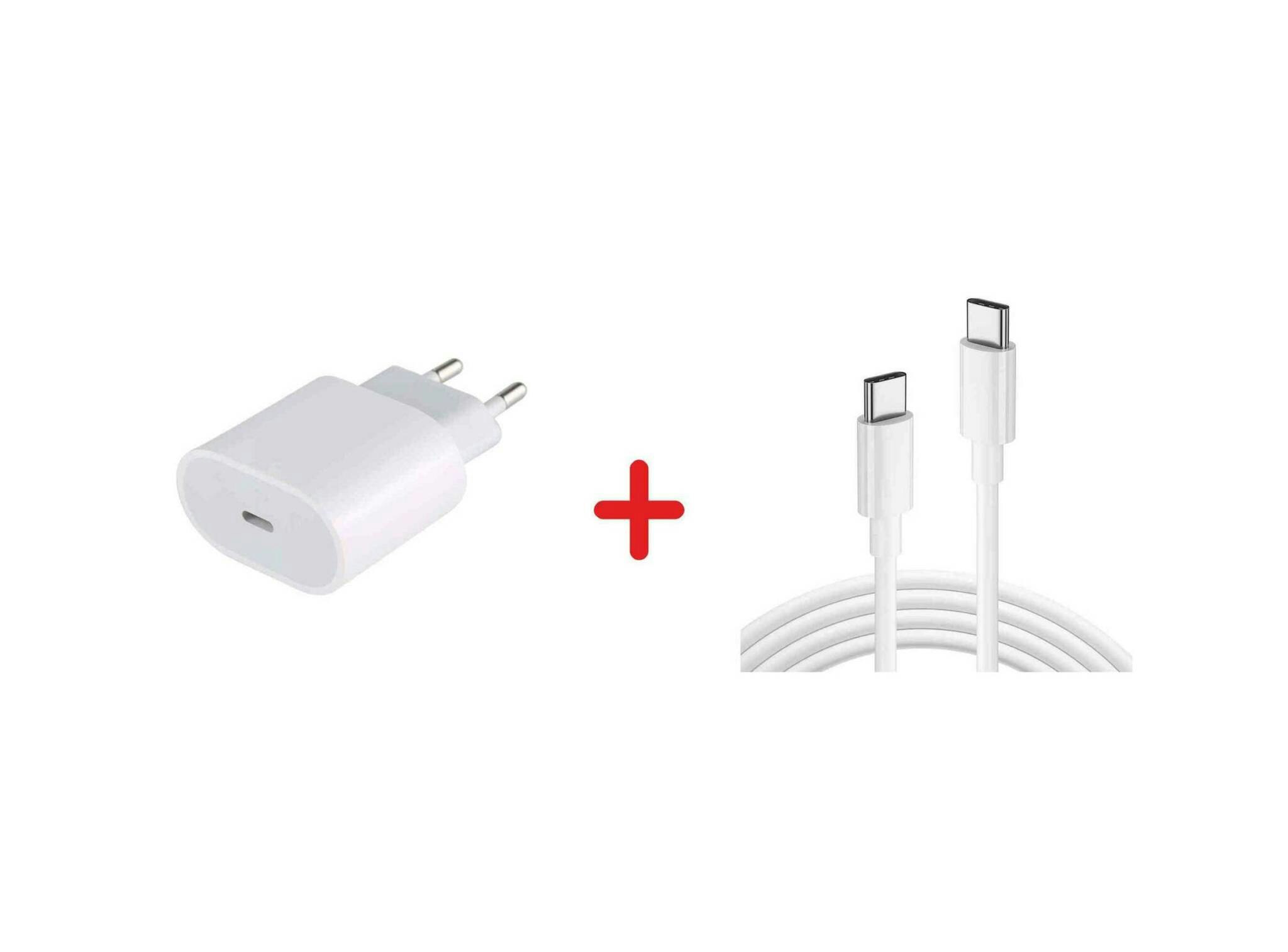 Paket med USB-C väggadapter och laddkabel