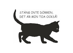Väggord Katt Stäng inte dörren 26x20cm