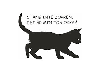 Väggord Katt Stäng inte dörren 26x20cm