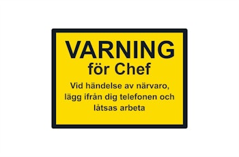 Varning för chef dekal