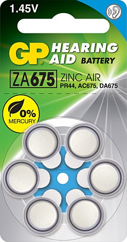 Hörapparatsbatteri ZA675 – 6-pack