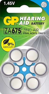 Hörapparatsbatteri ZA675 – 6-pack