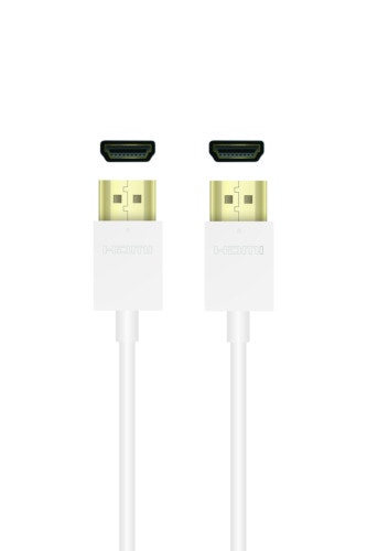 HDMI High Speed med Ethernet 4K UHD, 18 Gbps, Slim, 3 meter, Vit
