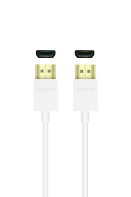 HDMI High Speed med Ethernet 4K UHD, 18 Gbps, Slim, 3 meter, Vit