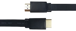 Platt high speed HDMI-kabel med Ethernet, 5 m, svart