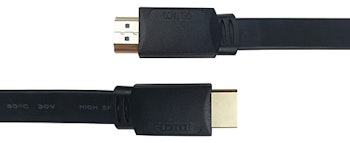Platt high speed HDMI-kabel med Ethernet, 5 m, svart