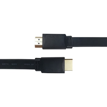 Platt high speed HDMI-kabel med Ethernet, 1 m, svart