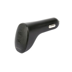 Billaddare 20W, 2x USB-C PD 20W, svart