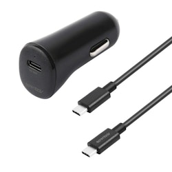 Billaddare PD 20W, USB-C-USB-C cable, 1m, svart
