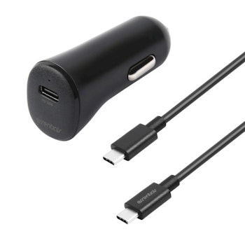 Billaddare PD 20W, USB-C-USB-C cable, 1m, svart