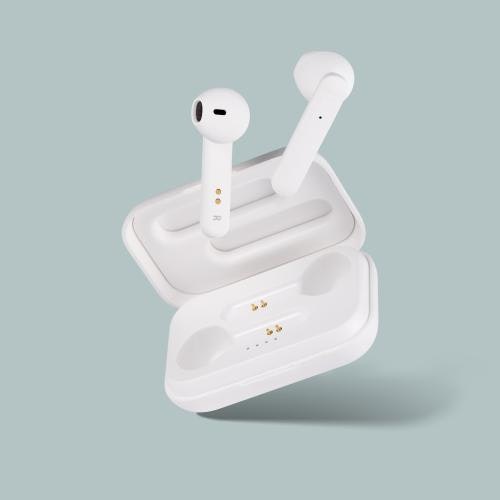 True Wireless Stereo hörlurar med laddningsetui, semi-in-ear, BT 5, mattvit