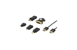 HDMI/DisplayPort/DVI adapter kit, HDMI kabel 2m, 4K, svart