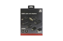 HDMI/DisplayPort/DVI adapter kit, HDMI kabel 2m, 4K, svart
