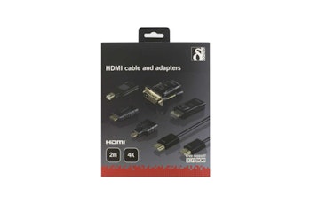 HDMI/DisplayPort/DVI adapter kit, HDMI kabel 2m, 4K, svart