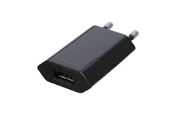 USB-väggladdare, 100 - 240 V, 1x USB-A, 1A, 5 W, svart