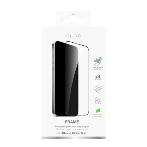 Skärmskydd i Härdat Glas med Ram – iPhone 16 Pro Max