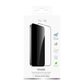 Skärmskydd i Härdat Glas med Ram – iPhone 16 Pro Max