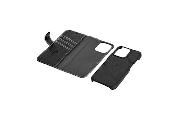 📱 iPhone 12 Mini Läderplånbok – Avtagbart Fodral – Svart