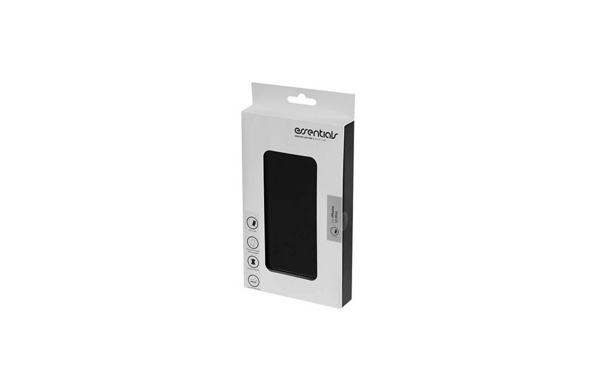 📱 iPhone 12 Mini Läderplånbok – Avtagbart Fodral – Svart