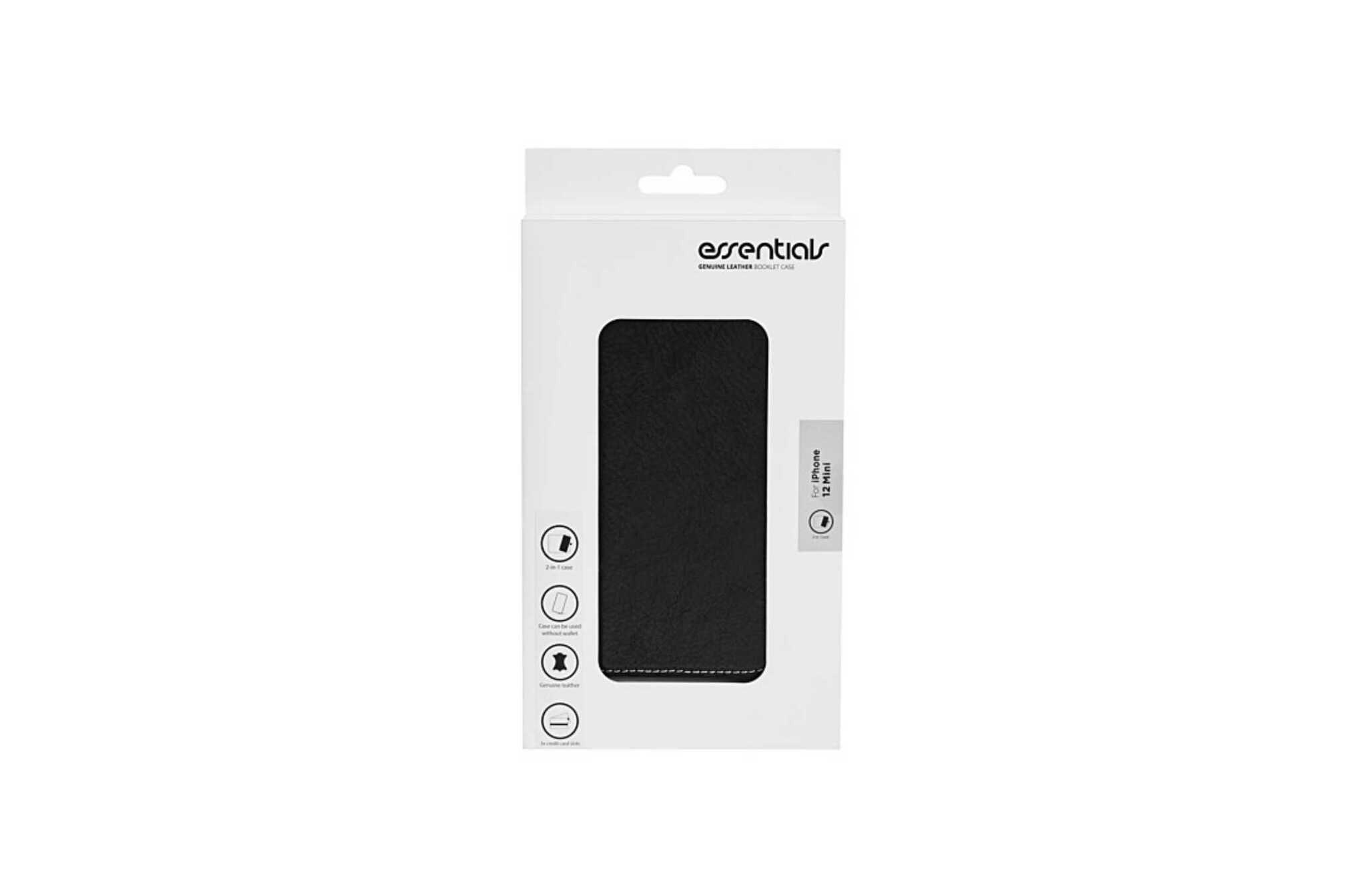 📱 iPhone 12 Mini Läderplånbok – Avtagbart Fodral – Svart