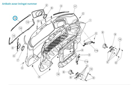 Krom detalj stötfångare fram - Ligier JS50 (Gen 1)